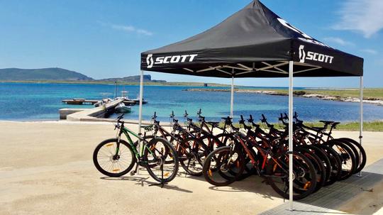 Puoi n oreggiare le biciclette elettriche o muscolari con consegna nel nostro centro di Fornelli nel Parco Nazionale dell'Asinara